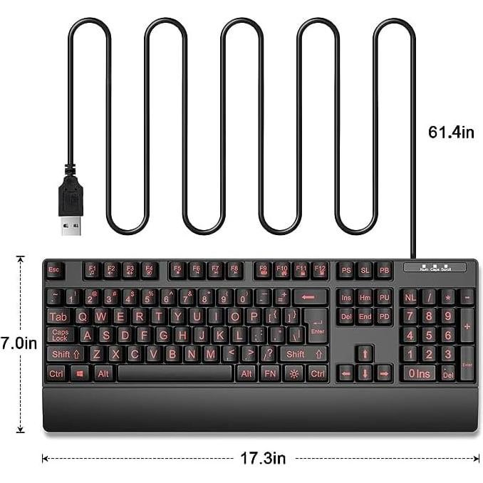 Teclado Ergonómico JOMAA Retroiluminado Silencioso 0.75 kg