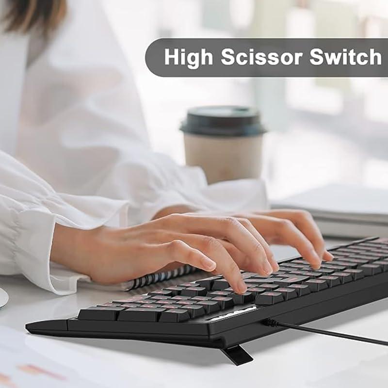 Teclado Ergonómico JOMAA Retroiluminado Silencioso 0.75 kg