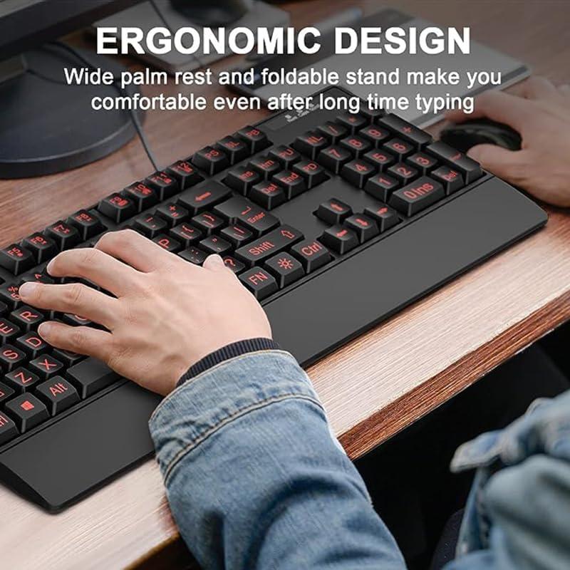 Teclado Ergonómico JOMAA Retroiluminado Silencioso 0.75 kg