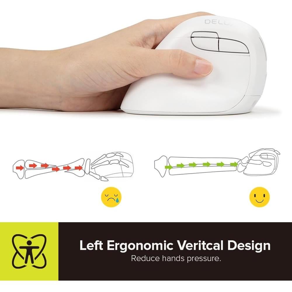 Ratón Vertical Ergonómico DELUX M618ZD para Mano Izquierda