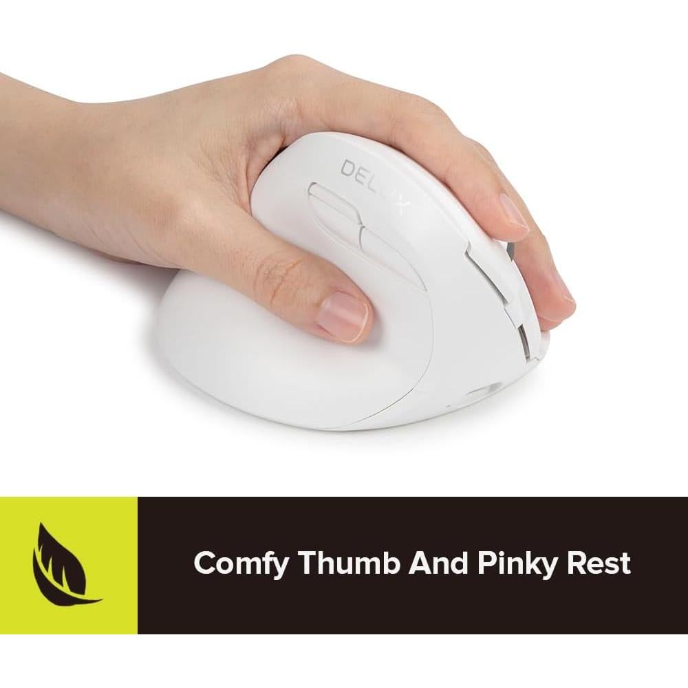 Ratón Vertical Ergonómico DELUX M618ZD para Mano Izquierda