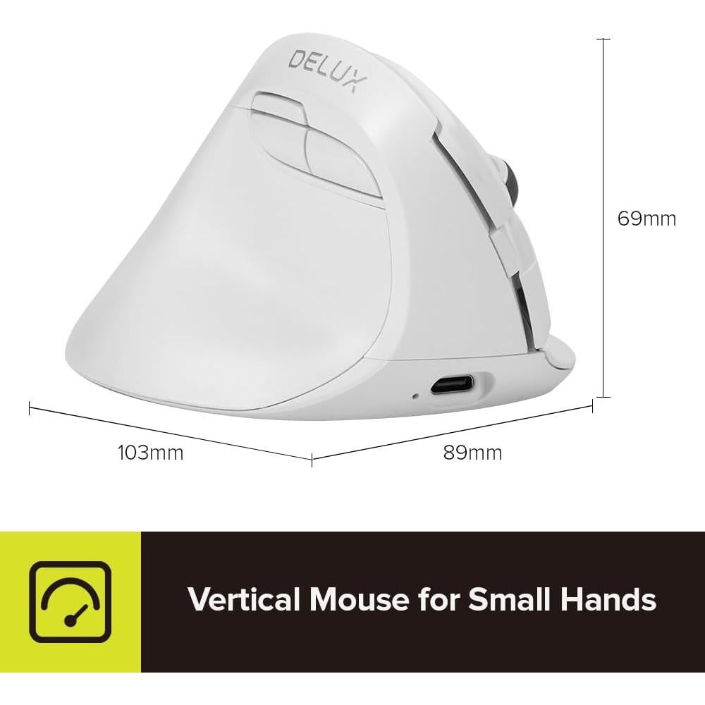 Ratón Vertical Ergonómico DELUX M618ZD para Mano Izquierda