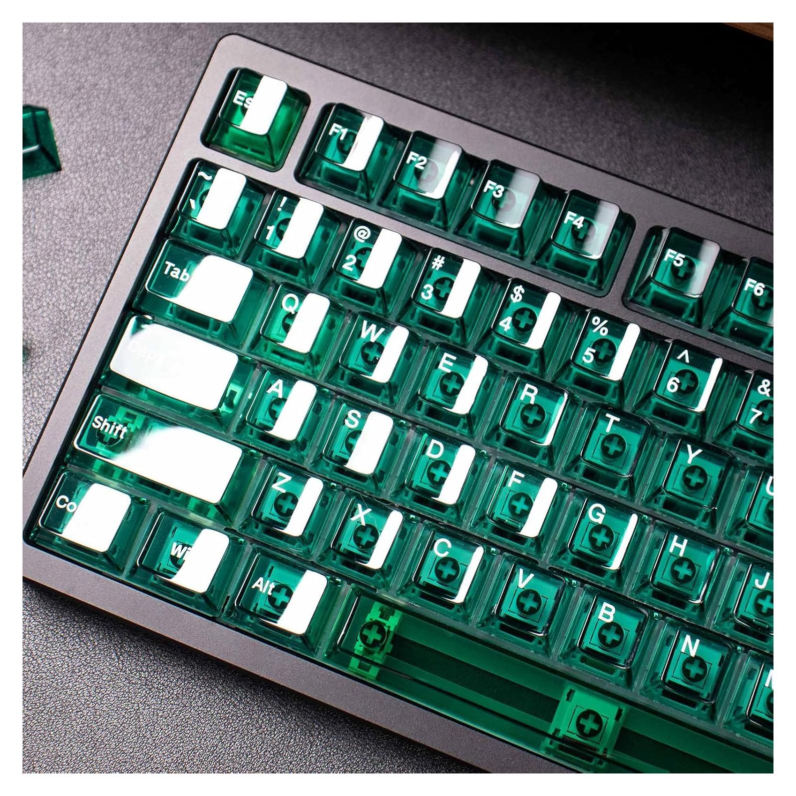 Tapa de Teclado Mecánico SUEHIODHY Verde Transparente 156 Teclas