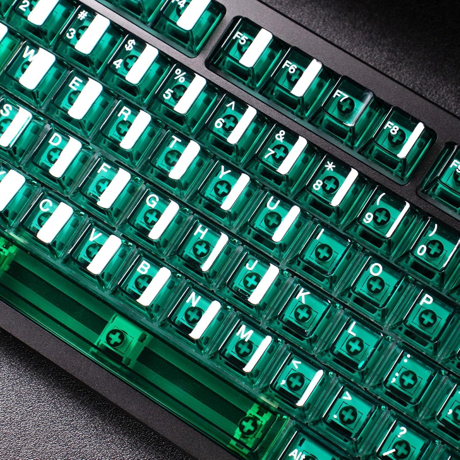 Tapa de Teclado Mecánico SUEHIODHY Verde Transparente 156 Teclas