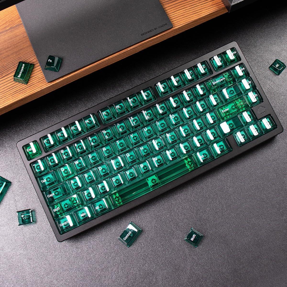 Tapa de Teclado Mecánico SUEHIODHY Verde Transparente 156 Teclas