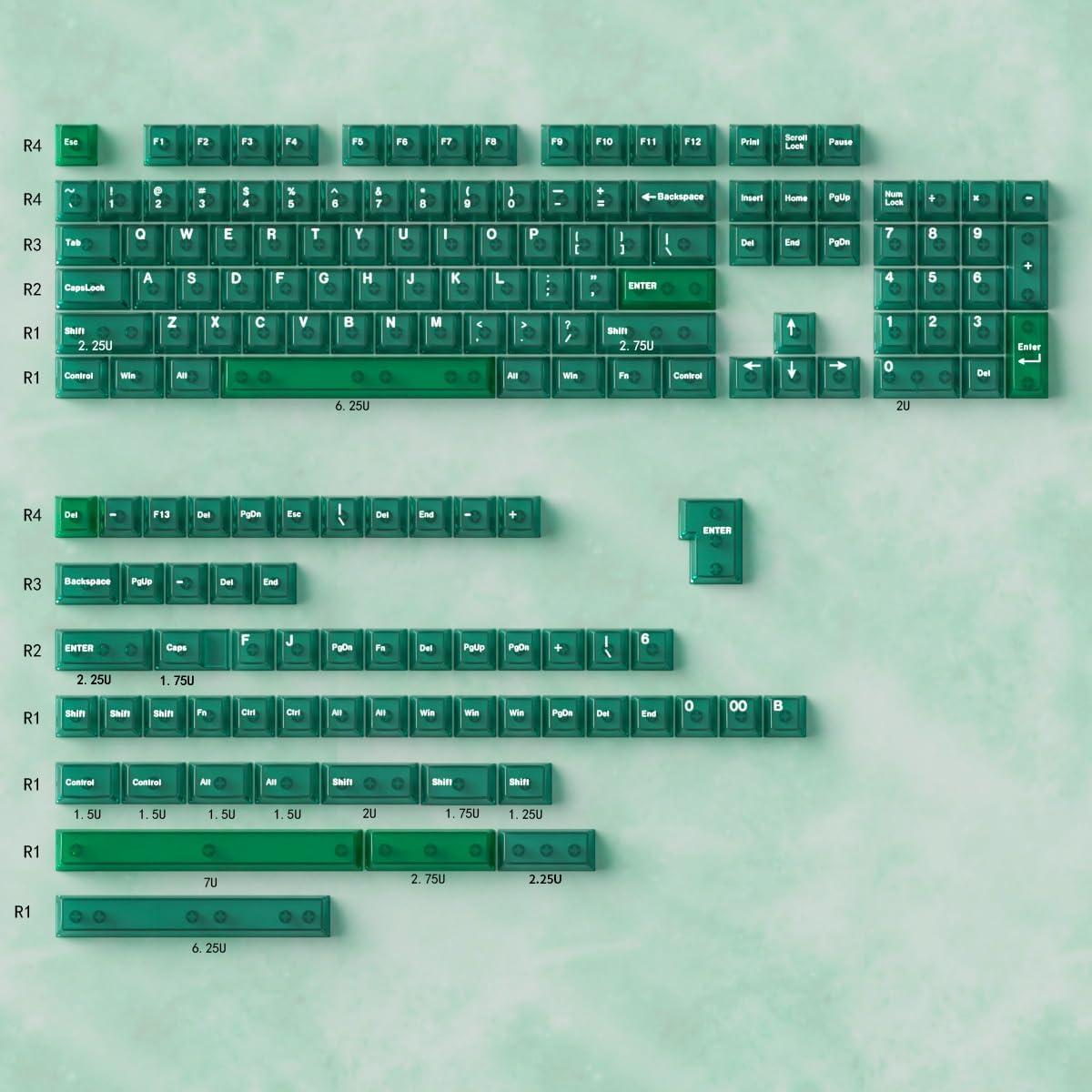 Tapa de Teclado Mecánico SUEHIODHY Verde Transparente 156 Teclas