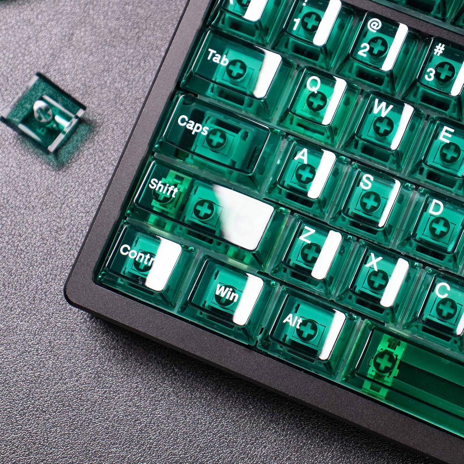 Tapa de Teclado Mecánico SUEHIODHY Verde Transparente 156 Teclas