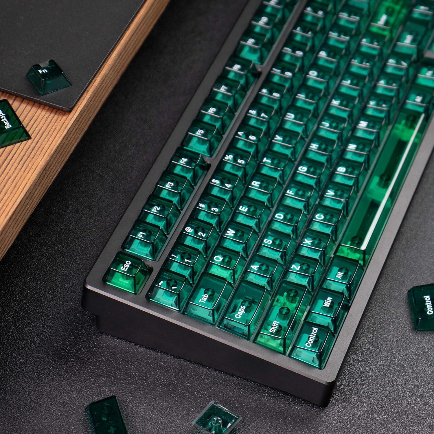 Tapa de Teclado Mecánico SUEHIODHY Verde Transparente 156 Teclas