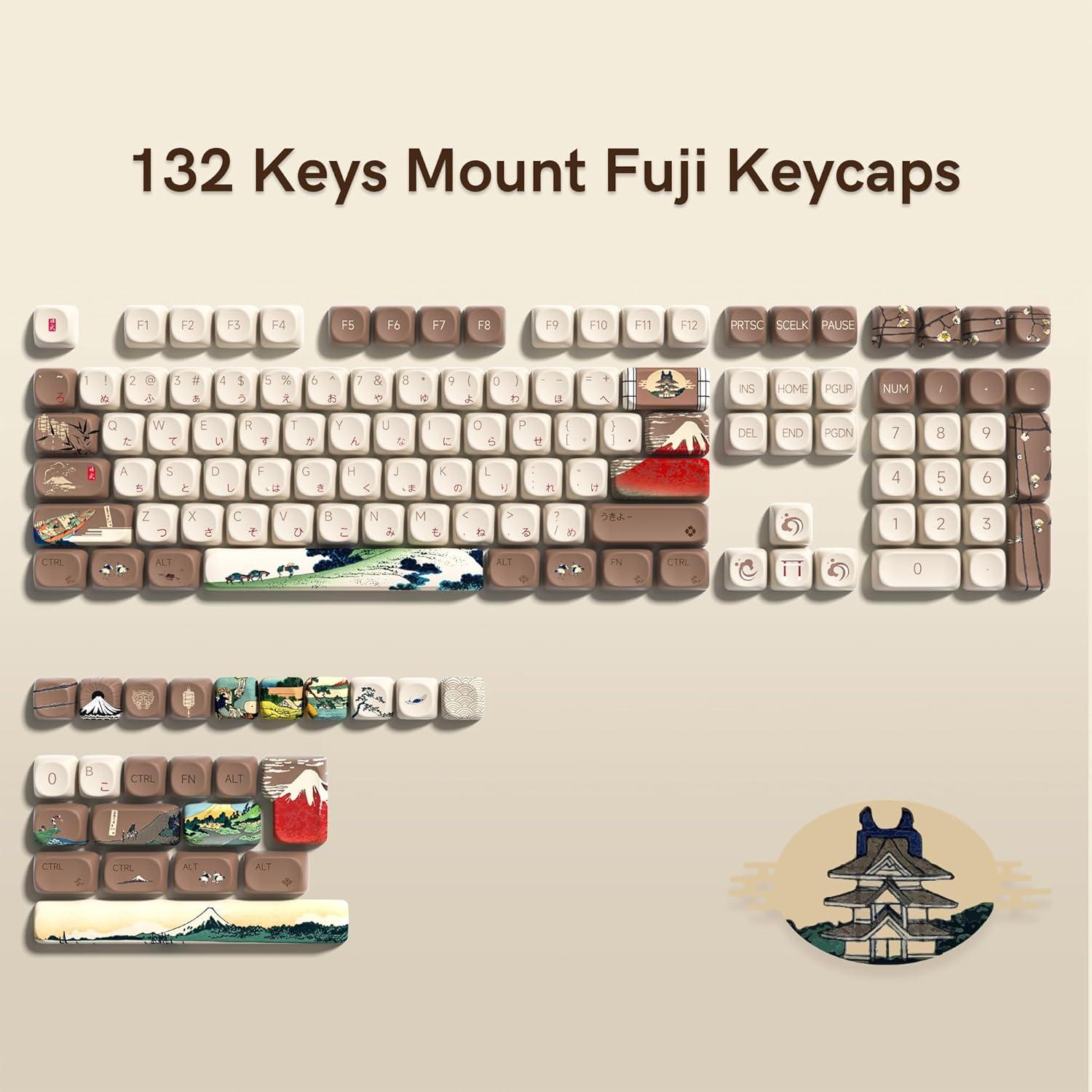 Juego de Teclas PBT COSTOM Fuji para Teclado Mecánico 131 Piezas