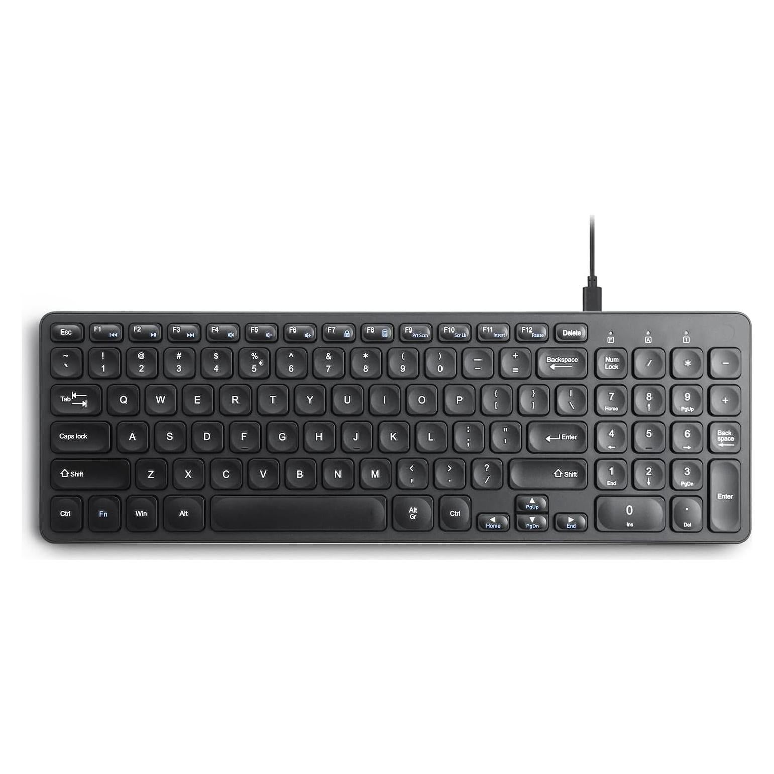 Teclado Perixx PERIBOARD-215B USB-C con 4 Puertos Integrados