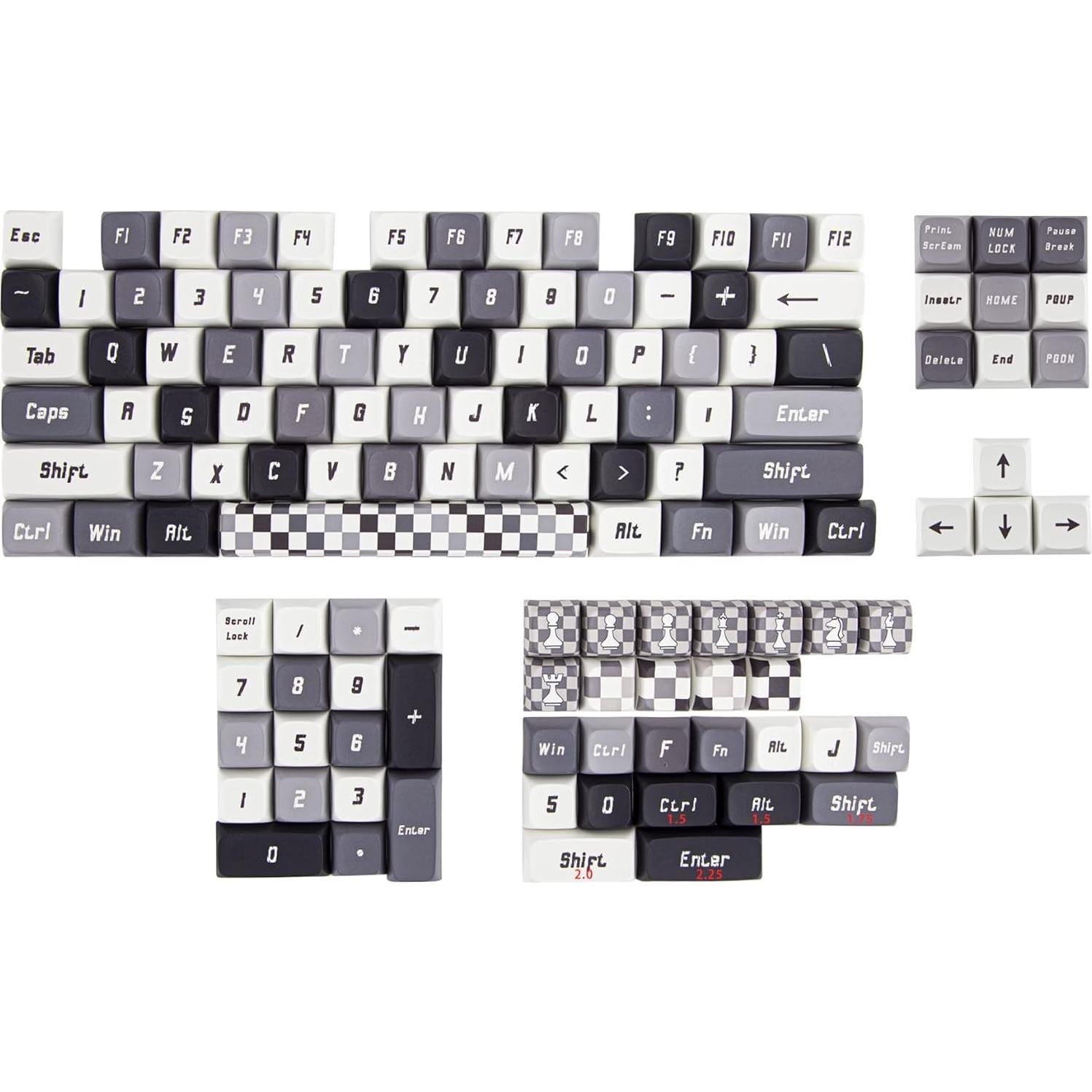 Juego de Teclas Personalizadas PBT BowJian 130 Teclas XDA Ajedrez