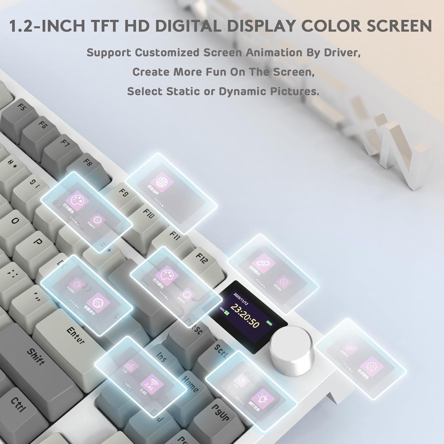 Teclado Mecánico Inalámbrico MAMBASNAKE K86 RGB 1.2" TFT