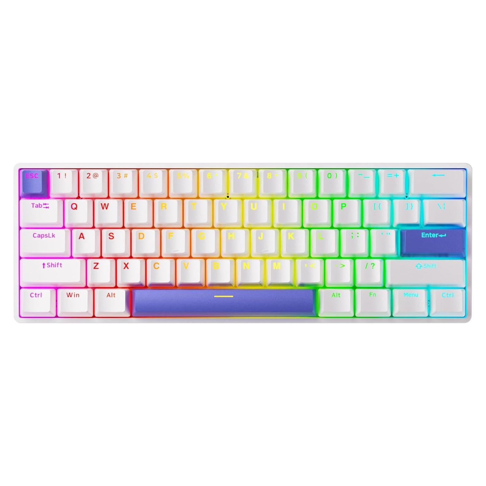 Teclado Mecánico Gaming DrunkDeer G60 TKL RGB 61 Teclas Blanco