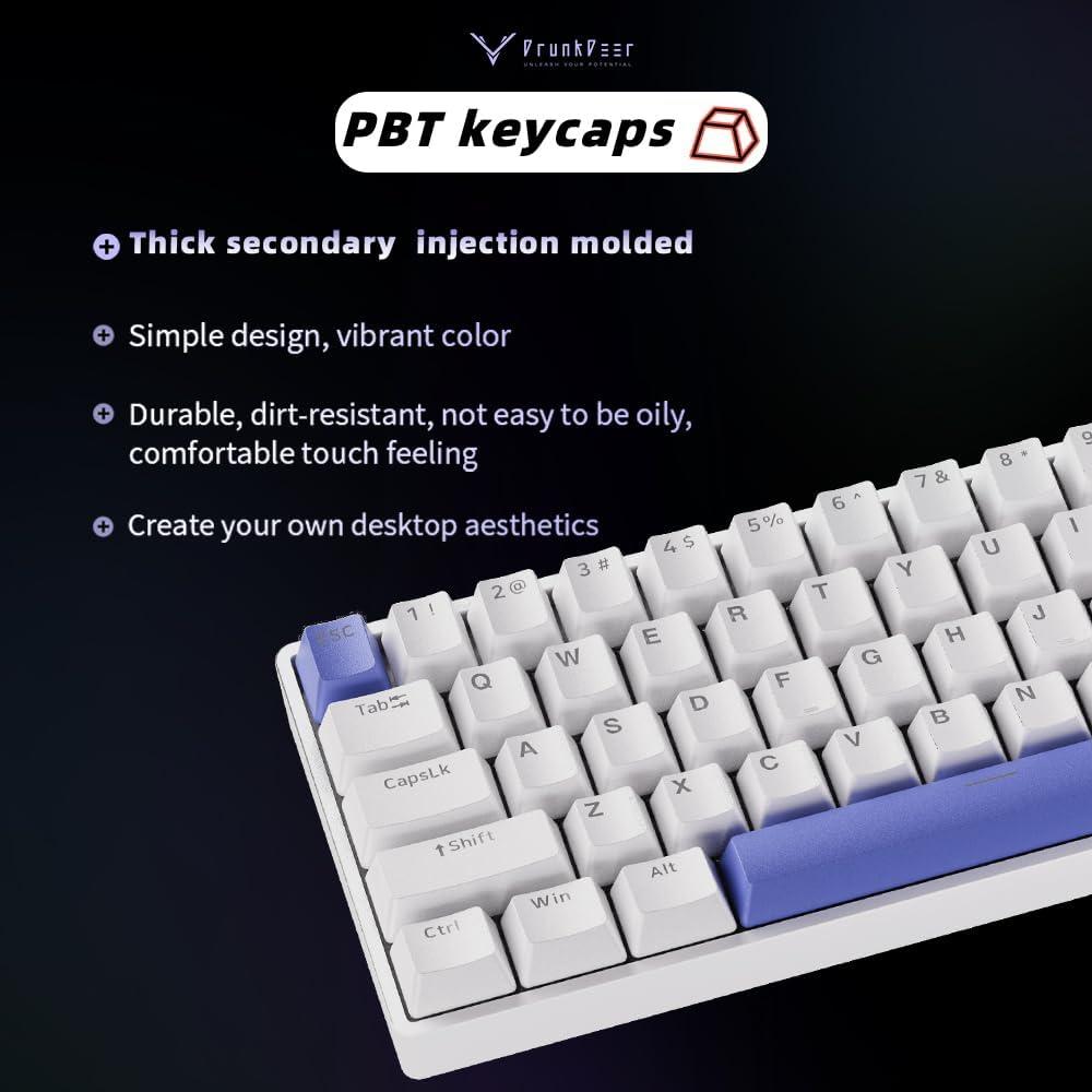 Teclado Mecánico Gaming DrunkDeer G60 TKL RGB 61 Teclas Blanco