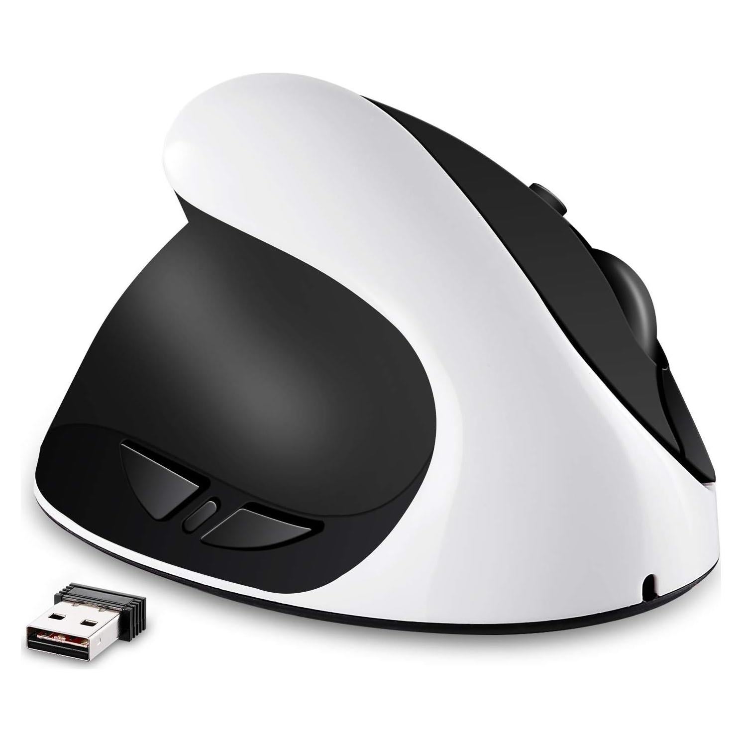 Ratón Ergonómico Vertical Inalámbrico AURTEC para Zurdos Blanco