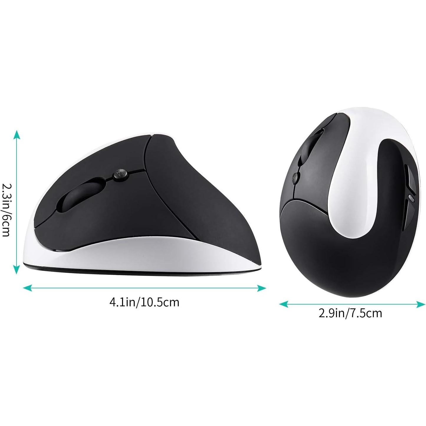 Ratón Ergonómico Vertical Inalámbrico AURTEC para Zurdos Blanco