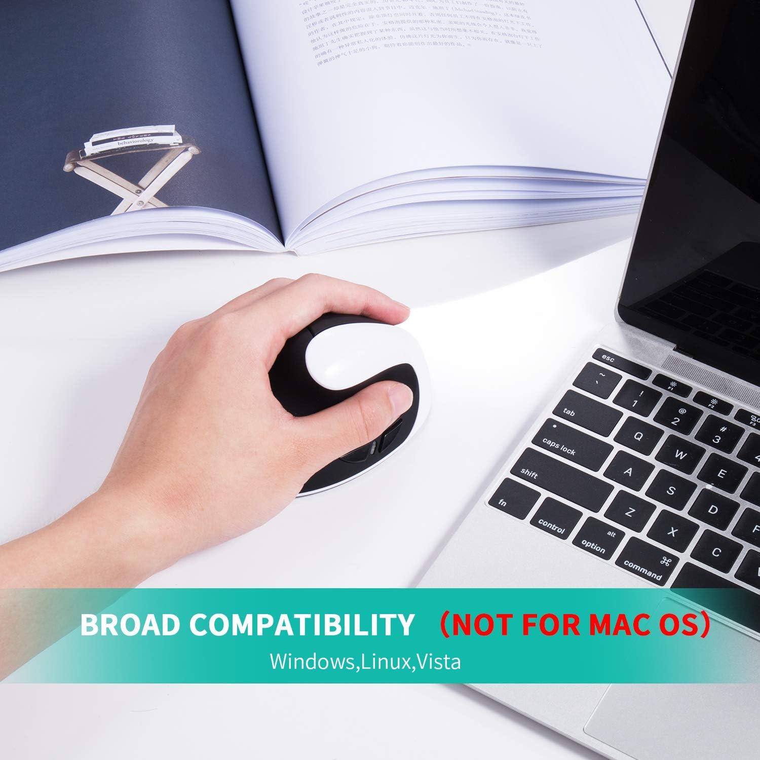 Ratón Ergonómico Vertical Inalámbrico AURTEC para Zurdos Blanco