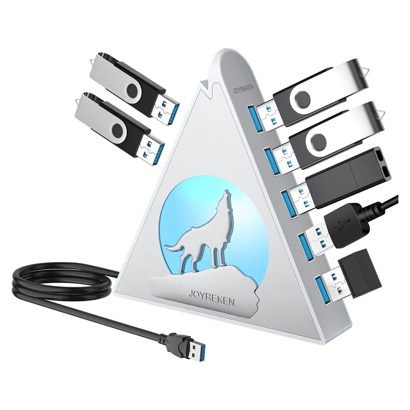 Hub USB 3.0 JoyReken de 7 Puertos Vertical Plata 0.61m