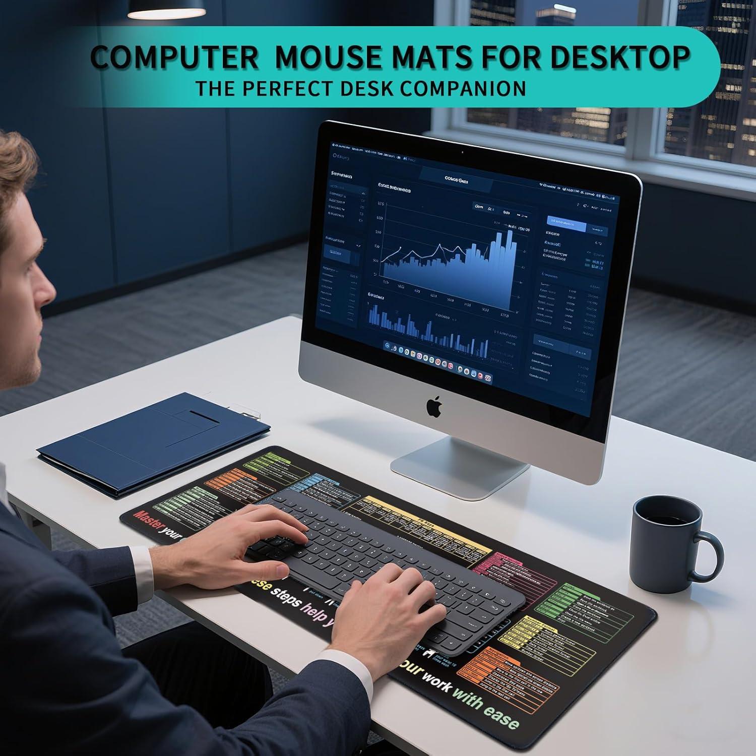 Alfombrilla de Ratón Grande Furniou con Atajos de Excel 30x5cm