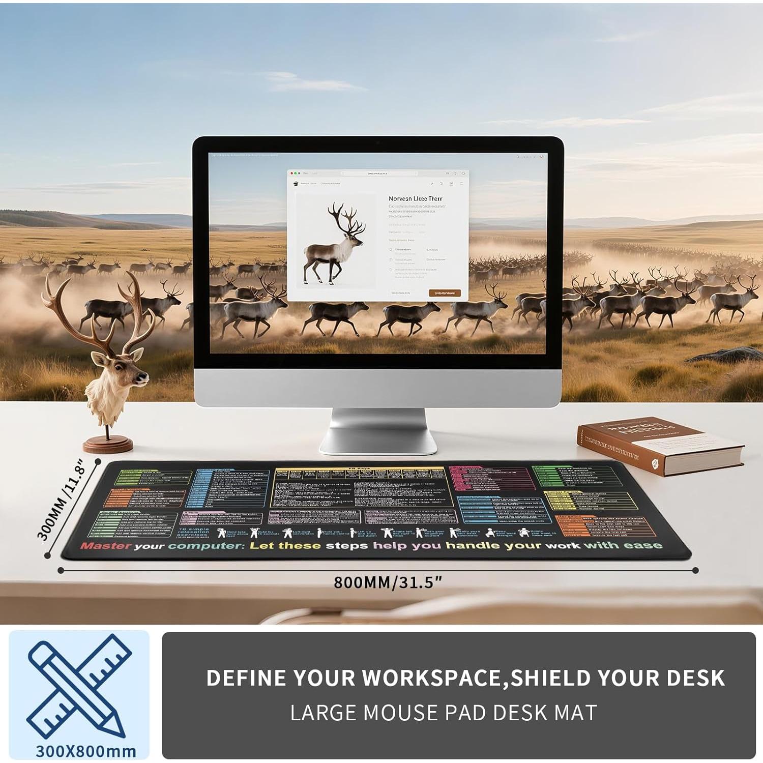 Alfombrilla de Ratón Grande Furniou con Atajos de Excel 30x5cm