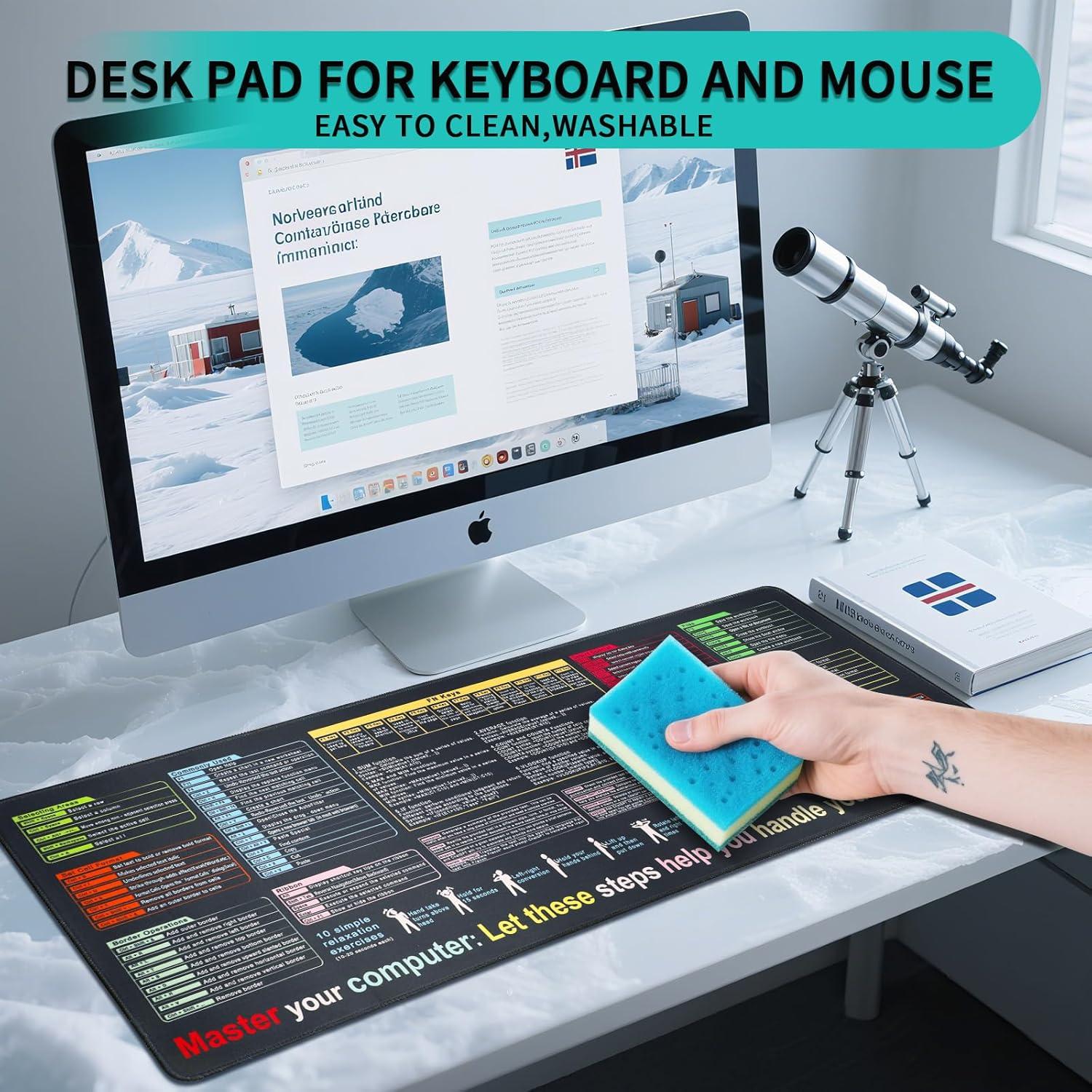 Alfombrilla de Ratón Grande Furniou con Atajos de Excel 30x5cm