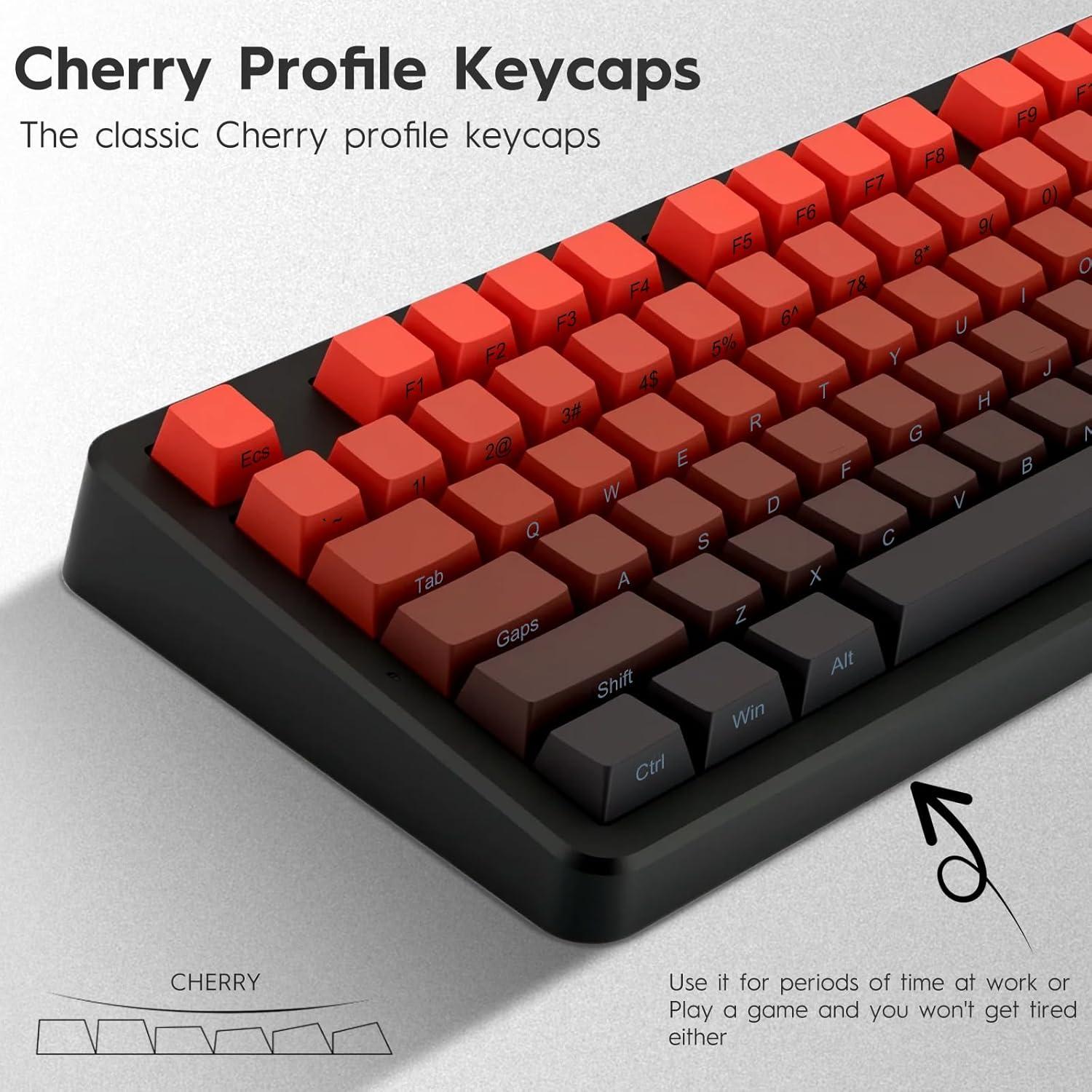 Conjunto de 133 Teclas PBT LAGWKX Gradiente Rojo para Teclados Mecánicos