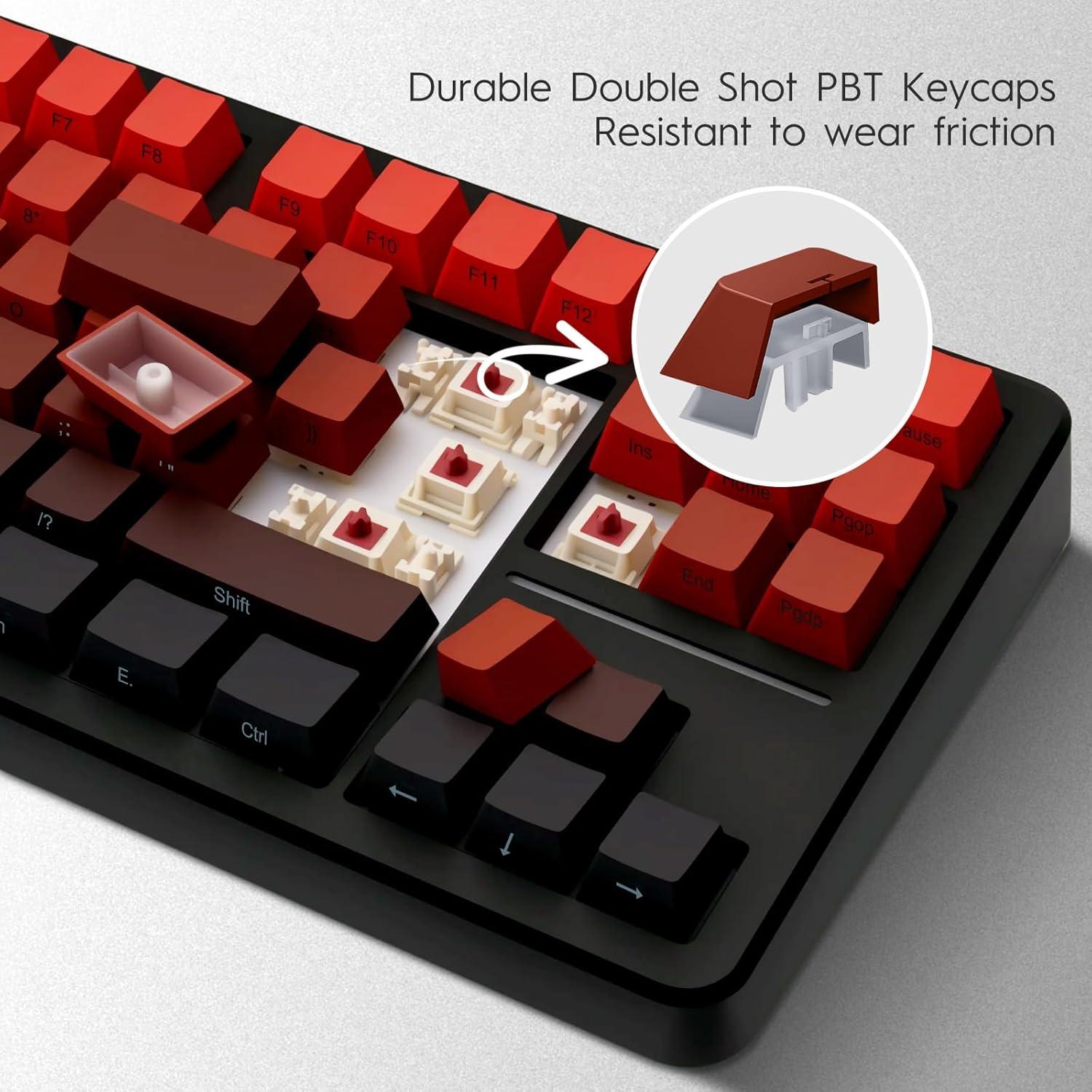Conjunto de 133 Teclas PBT LAGWKX Gradiente Rojo para Teclados Mecánicos