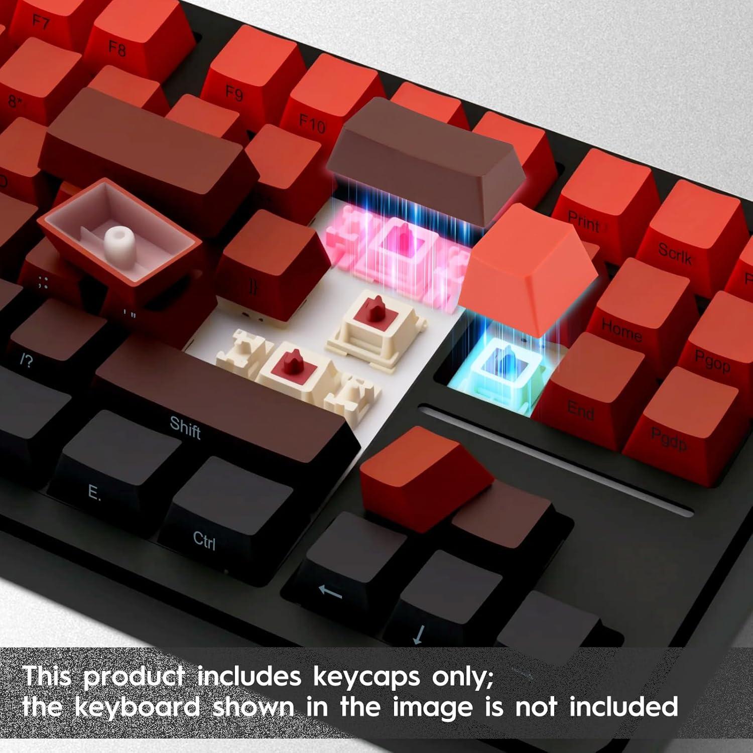 Conjunto de 133 Teclas PBT LAGWKX Gradiente Rojo para Teclados Mecánicos