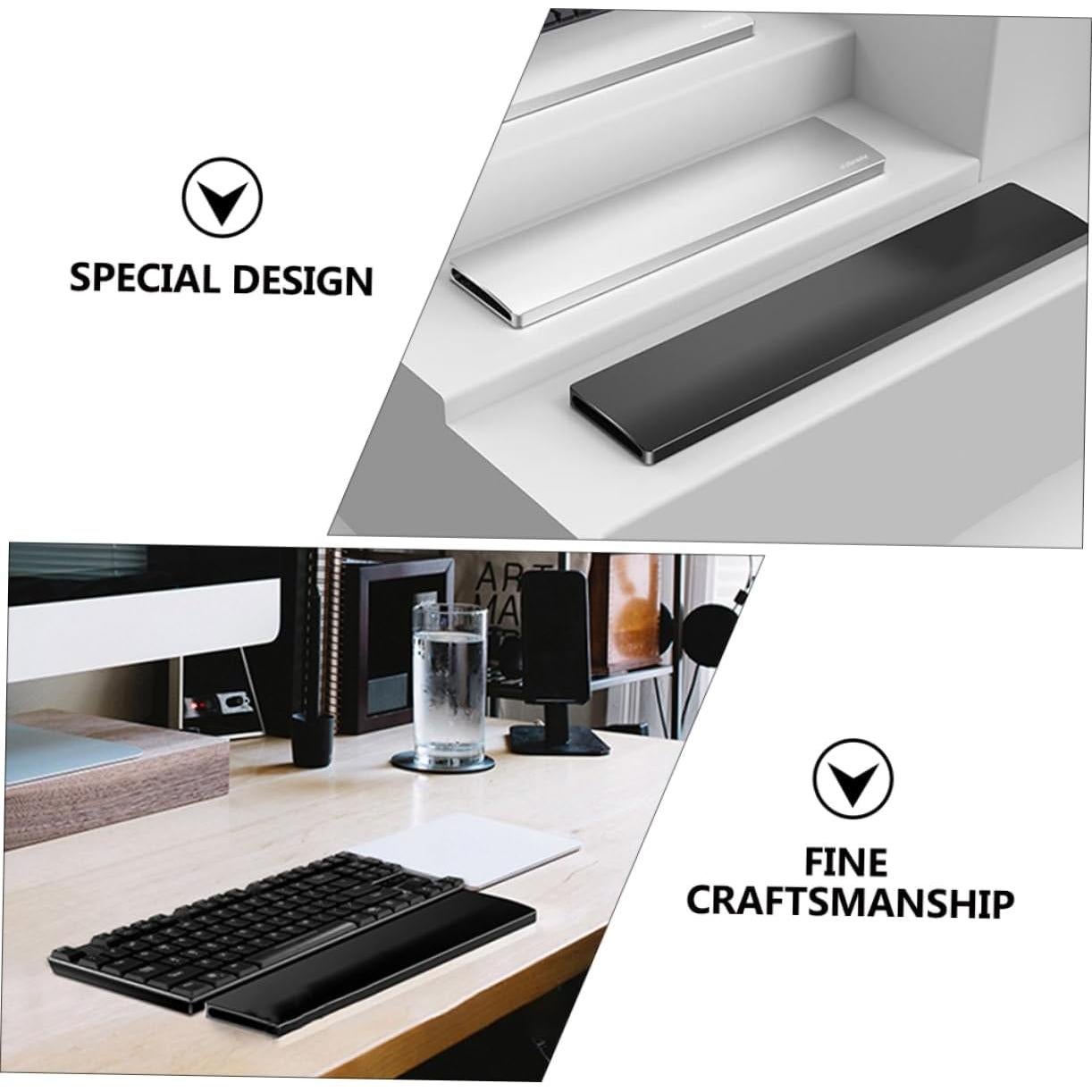 HOMSFOU Mechanical Keyboard Wrist Rest Pad Hand Support for Key Keyboards Ergonomic Design with Non Slip Base Stabilizes Typing and Reduces Arm Fatigue