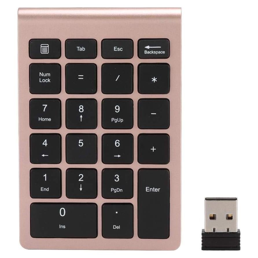 Teclado Numérico Inalámbrico V BESTLIFE 22 Teclas Oro Rosa