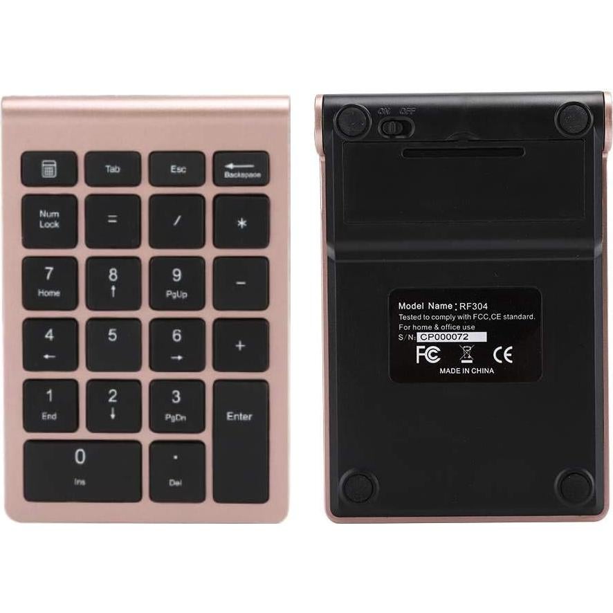 Teclado Numérico Inalámbrico V BESTLIFE 22 Teclas Oro Rosa