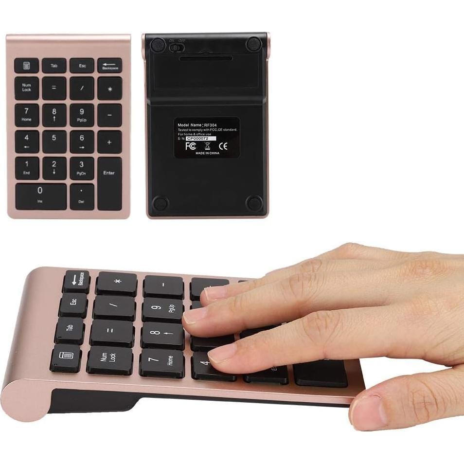 Teclado Numérico Inalámbrico V BESTLIFE 22 Teclas Oro Rosa