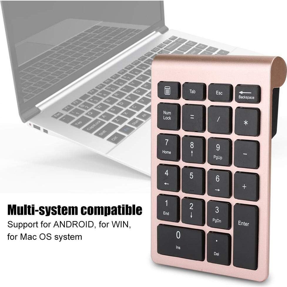 Teclado Numérico Inalámbrico V BESTLIFE 22 Teclas Oro Rosa