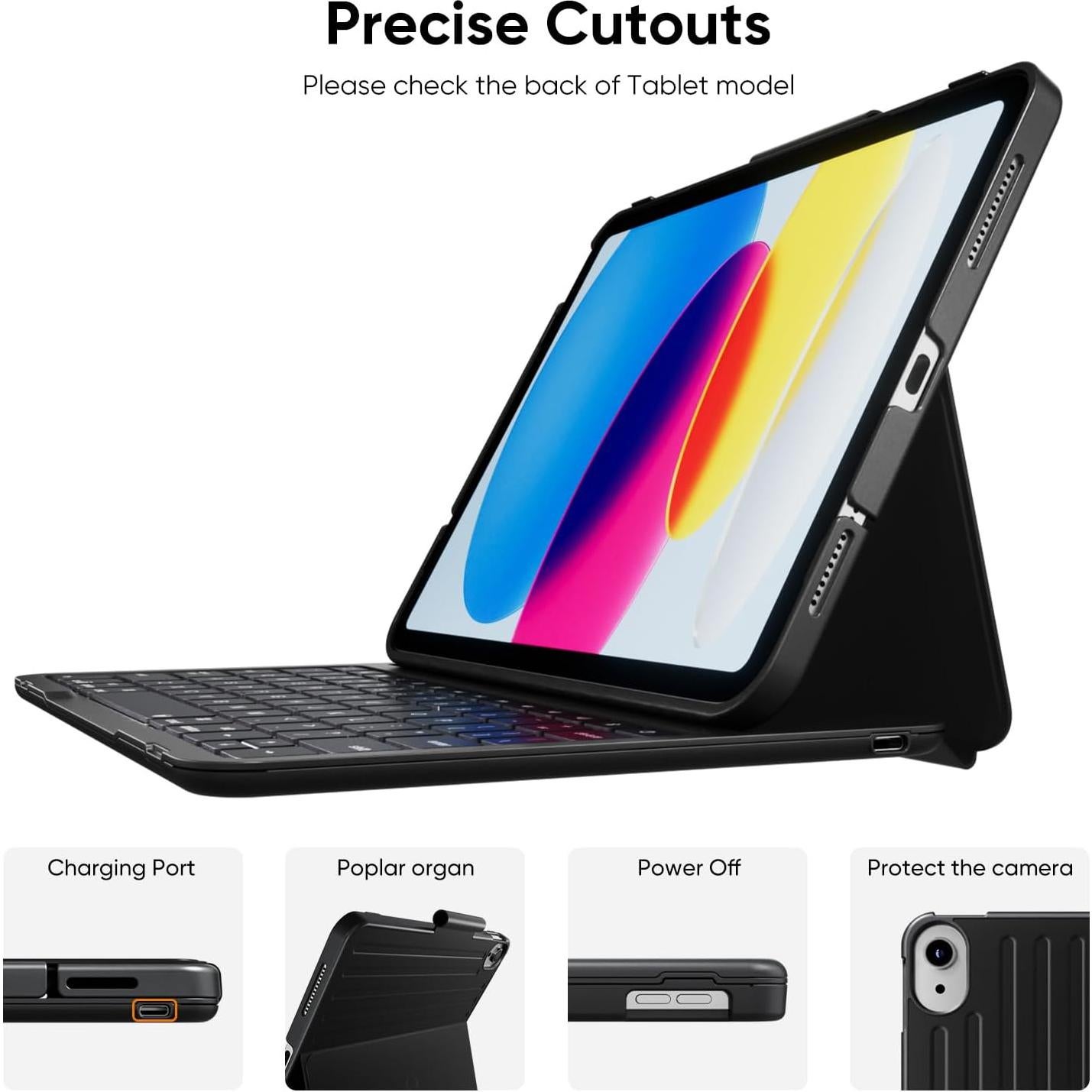 Funda con Teclado Inalámbrico PAUL B para iPad 10ª/11ª Gen 10.9"/11"