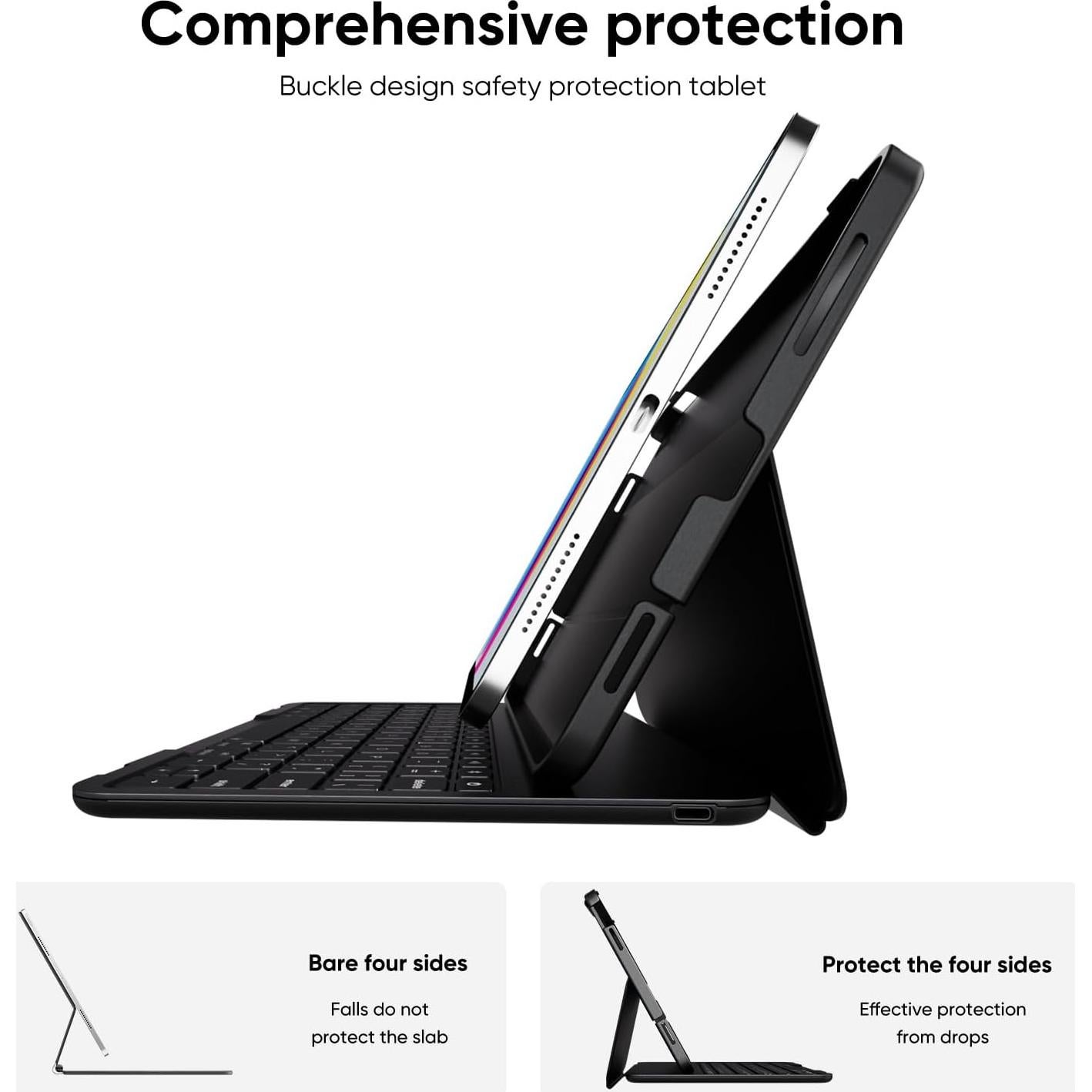 Funda con Teclado Inalámbrico PAUL B para iPad 10ª/11ª Gen 10.9"/11"