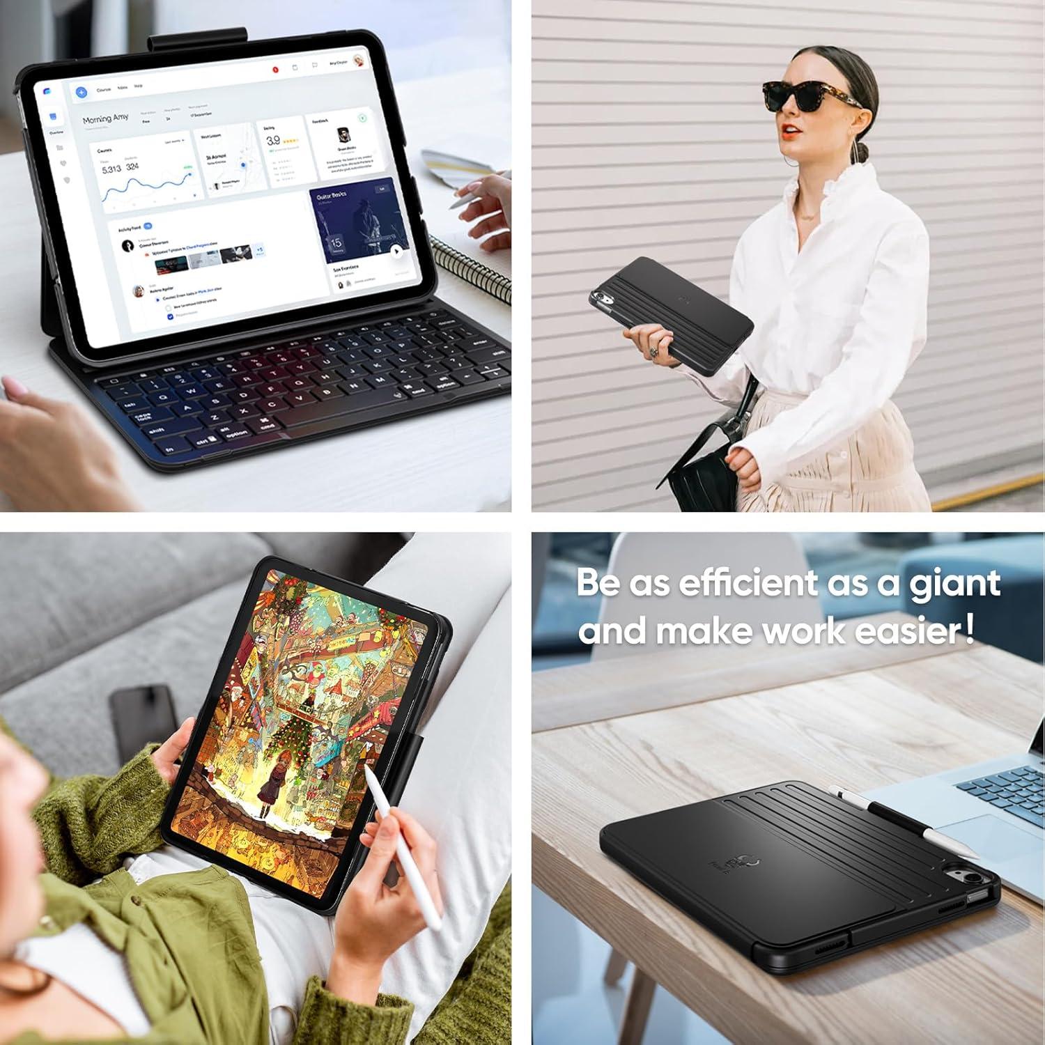 Funda con Teclado Inalámbrico PAUL B para iPad 10ª/11ª Gen 10.9"/11"