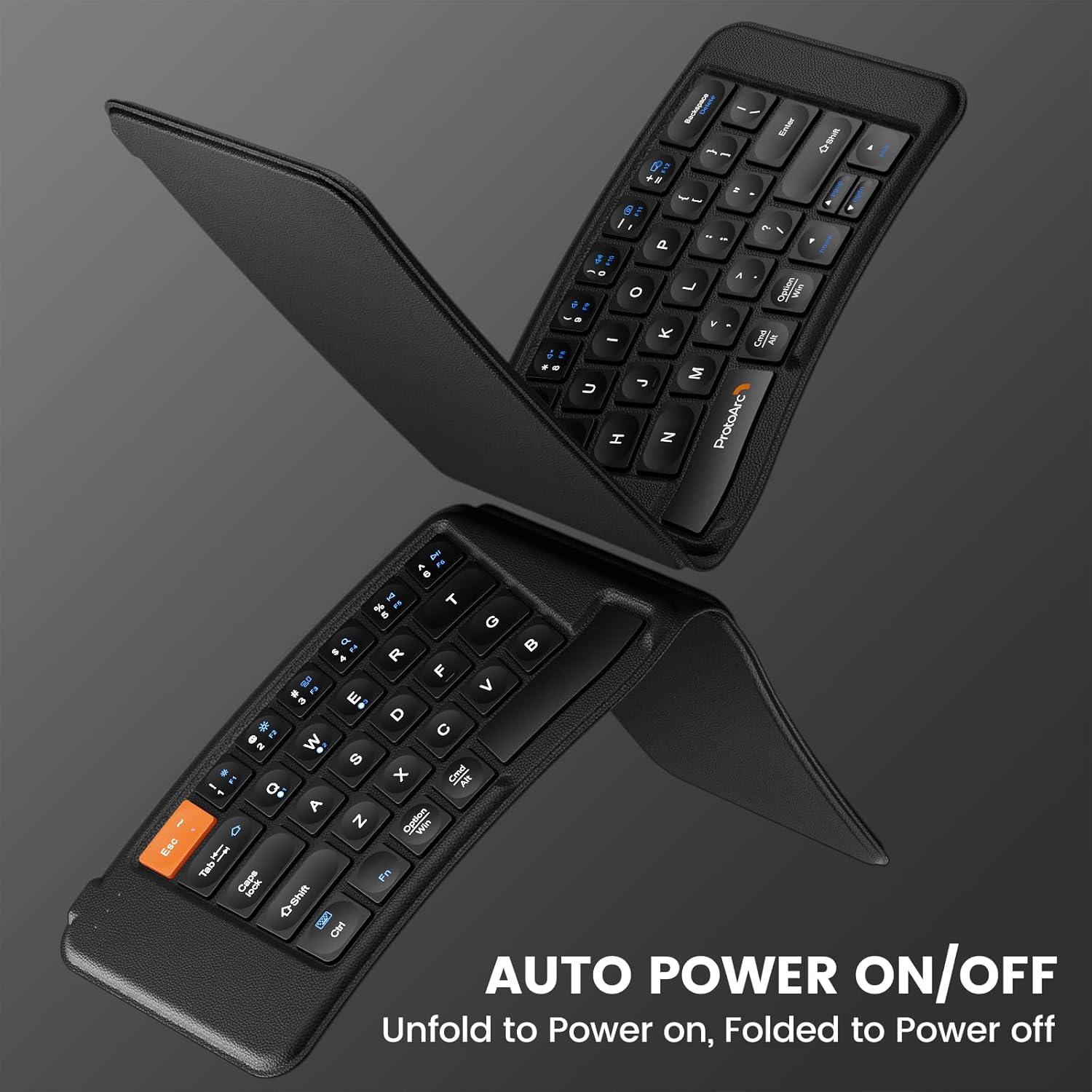 Teclado Ergonómico Plegable ProtoArc XK03 y Ratón Vertical Gris