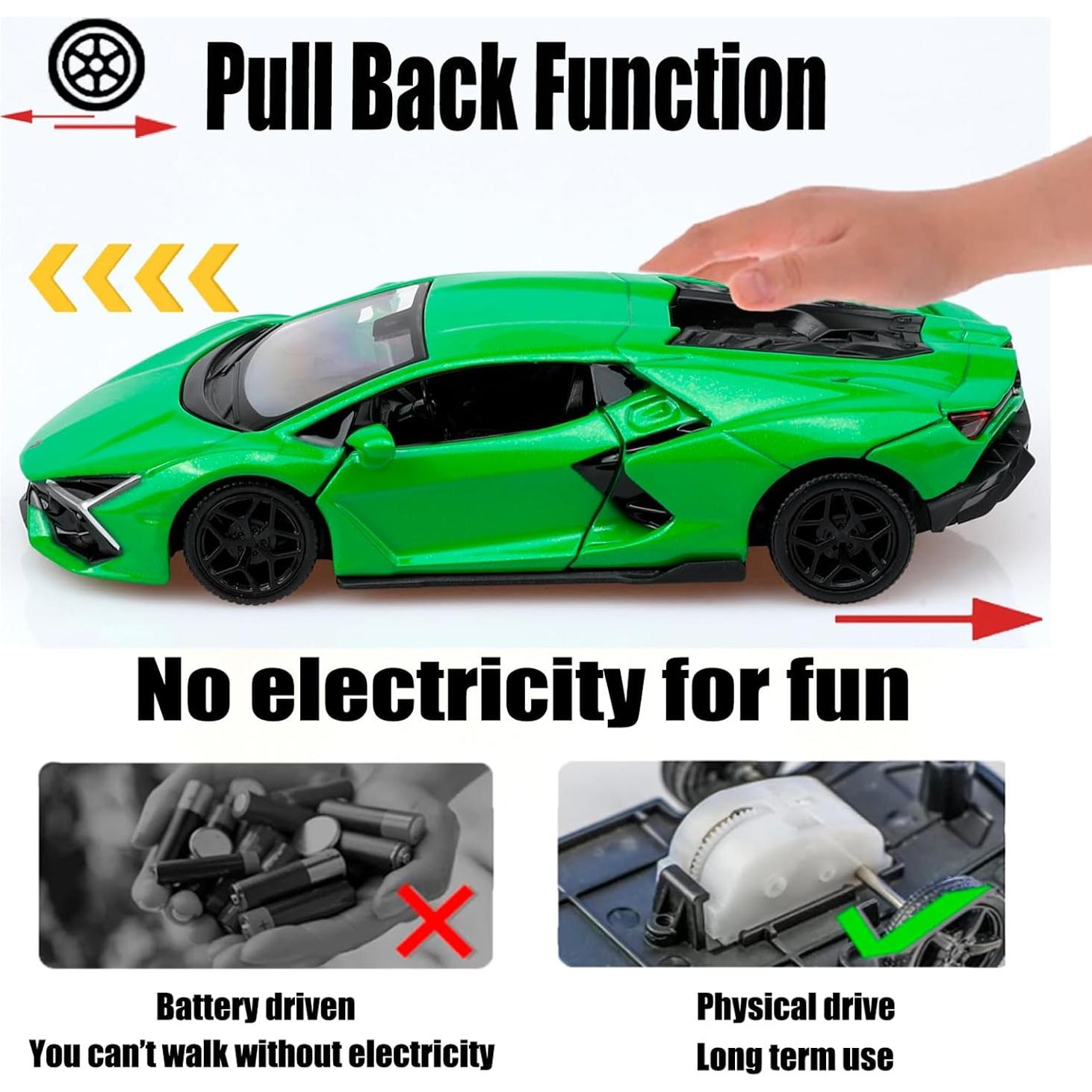 Coche de Juguete Die-Cast Lamborghini Revuelto 1:36 Retroceso