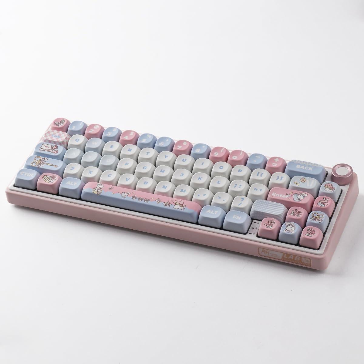 PBT Keycaps 134 Keys MOA Profile Cute Keycaps Dye-Sublimation Alice Bunny Keycap Set Custom Keycap for Cherry Gateron MX Swithes Mechanical Keyboards