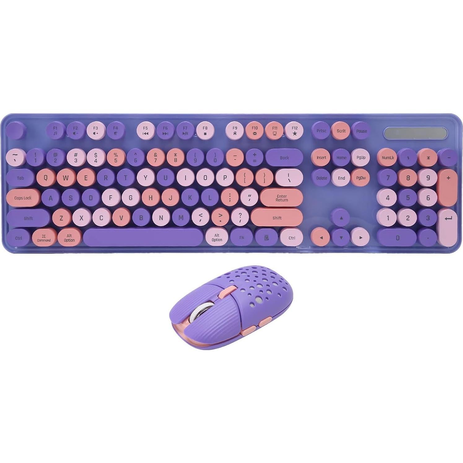 SUNGOOYUE Keyboard and Combo, Keyboard and Combo 2.4G Mode Easy Operate Retro Punk Keyboard with 3 DPI Adjustable Gaming (Mixed Color 1)