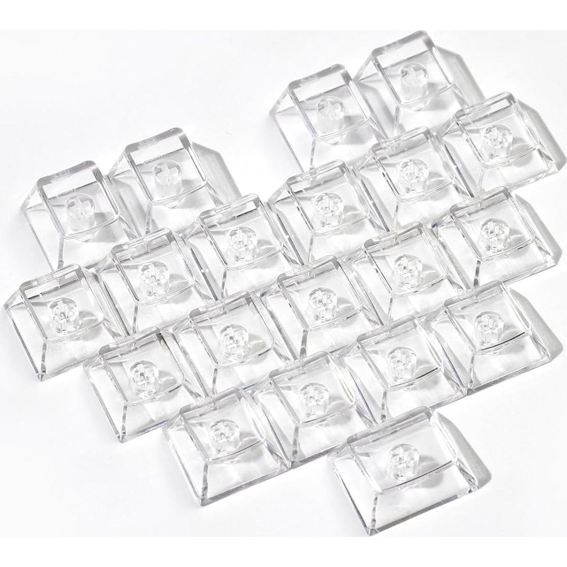 21keys Love Crystal Clear Keycaps, Transparent Custom Cherry Profile Keycap, Heart-Shaped Backlit Keycap Replacement Key for Mx Switches Mechanical Keyboard, DIY Removable Stickers