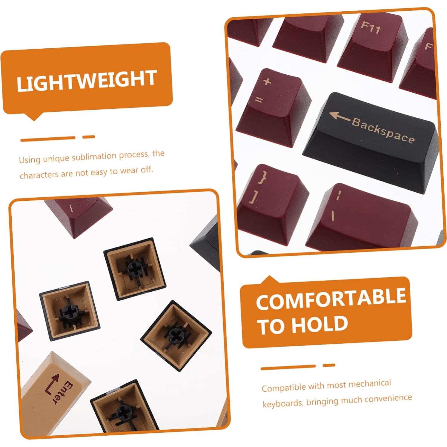 Homoyoyo Unique Keyboard Keycaps Keycaps for Mechanical Keyboards Ergonomic Comfortable Office School Supplies Accessories Red