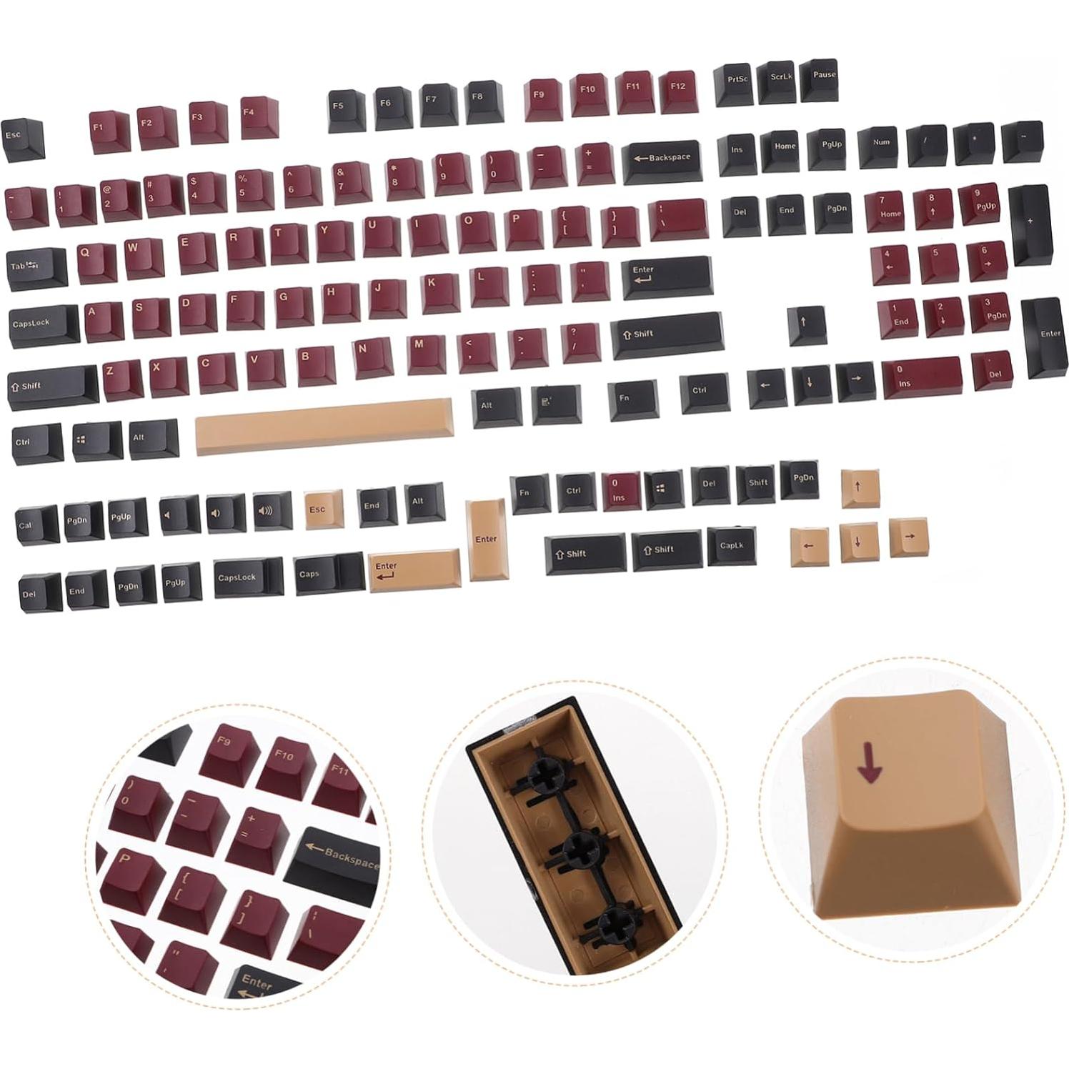 Homoyoyo Unique Keyboard Keycaps Keycaps for Mechanical Keyboards Ergonomic Comfortable Office School Supplies Accessories Red