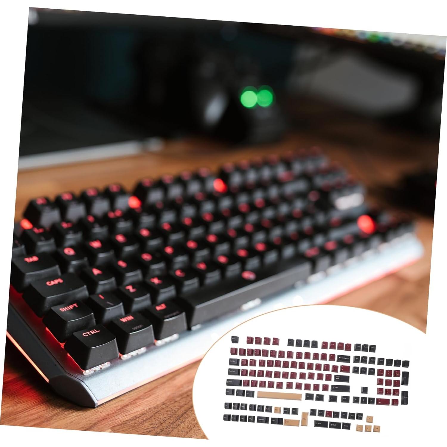 Homoyoyo Unique Keyboard Keycaps Keycaps for Mechanical Keyboards Ergonomic Comfortable Office School Supplies Accessories Red