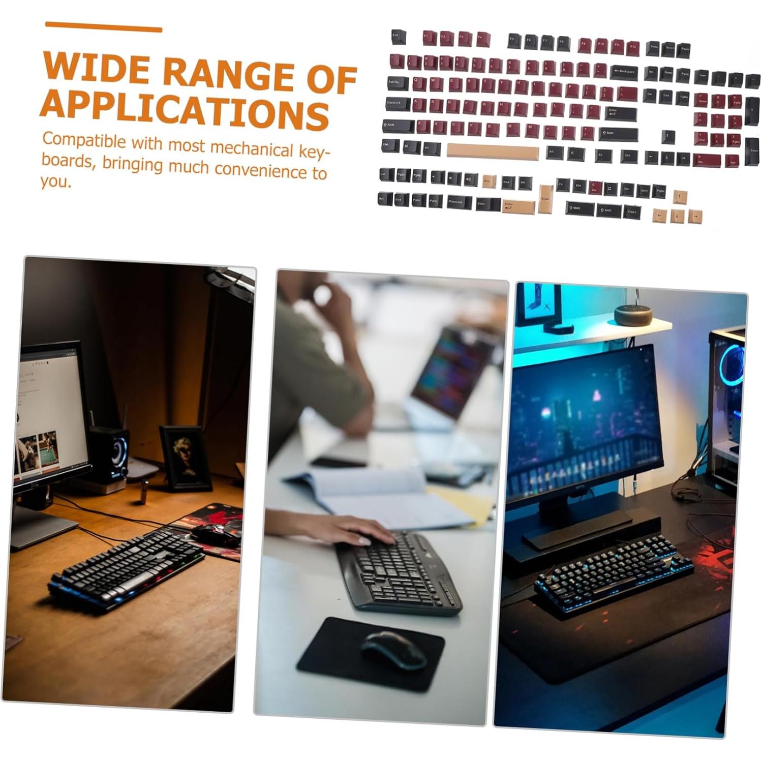 Homoyoyo Unique Keyboard Keycaps Keycaps for Mechanical Keyboards Ergonomic Comfortable Office School Supplies Accessories Red