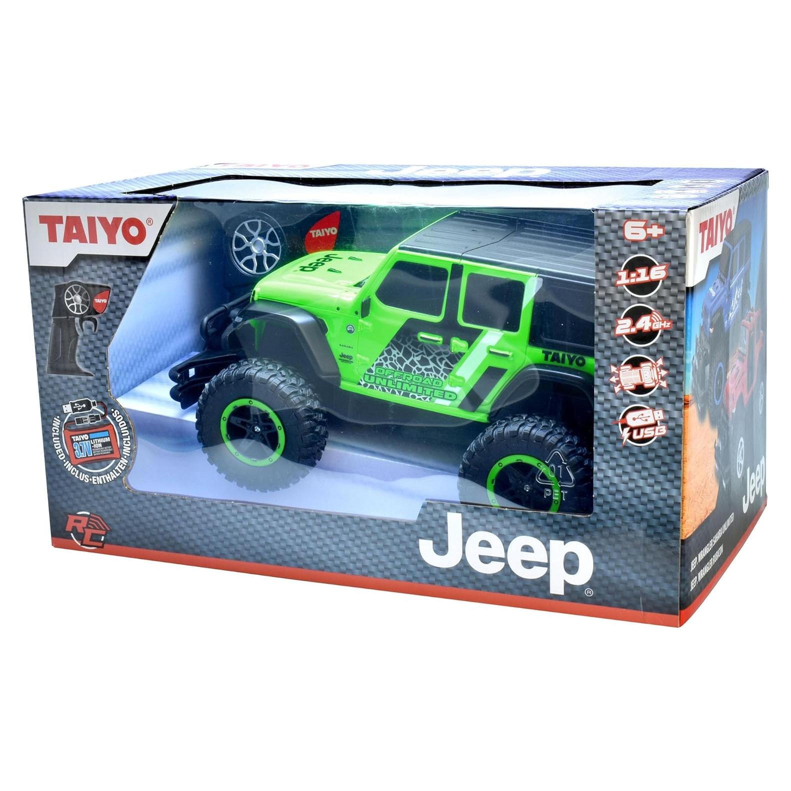 Jeep Wrangler Sahara Unlimited R/C 1:16 Verde 2.4GHz Toy Shock