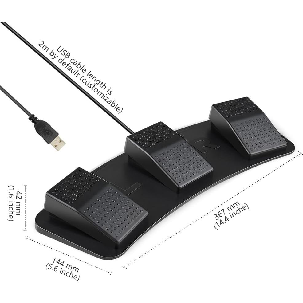 Pedal de Pie USB Triple PCsensor d63e7e9e - 3 Interruptores
