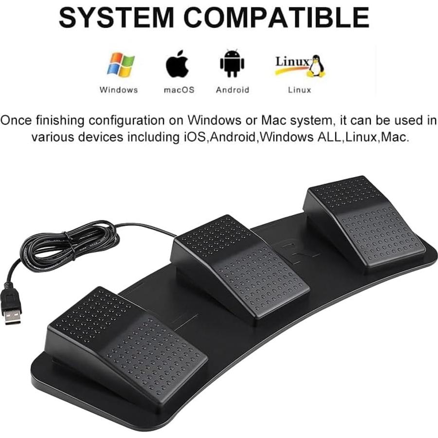 Pedal de Pie USB Triple PCsensor d63e7e9e - 3 Interruptores