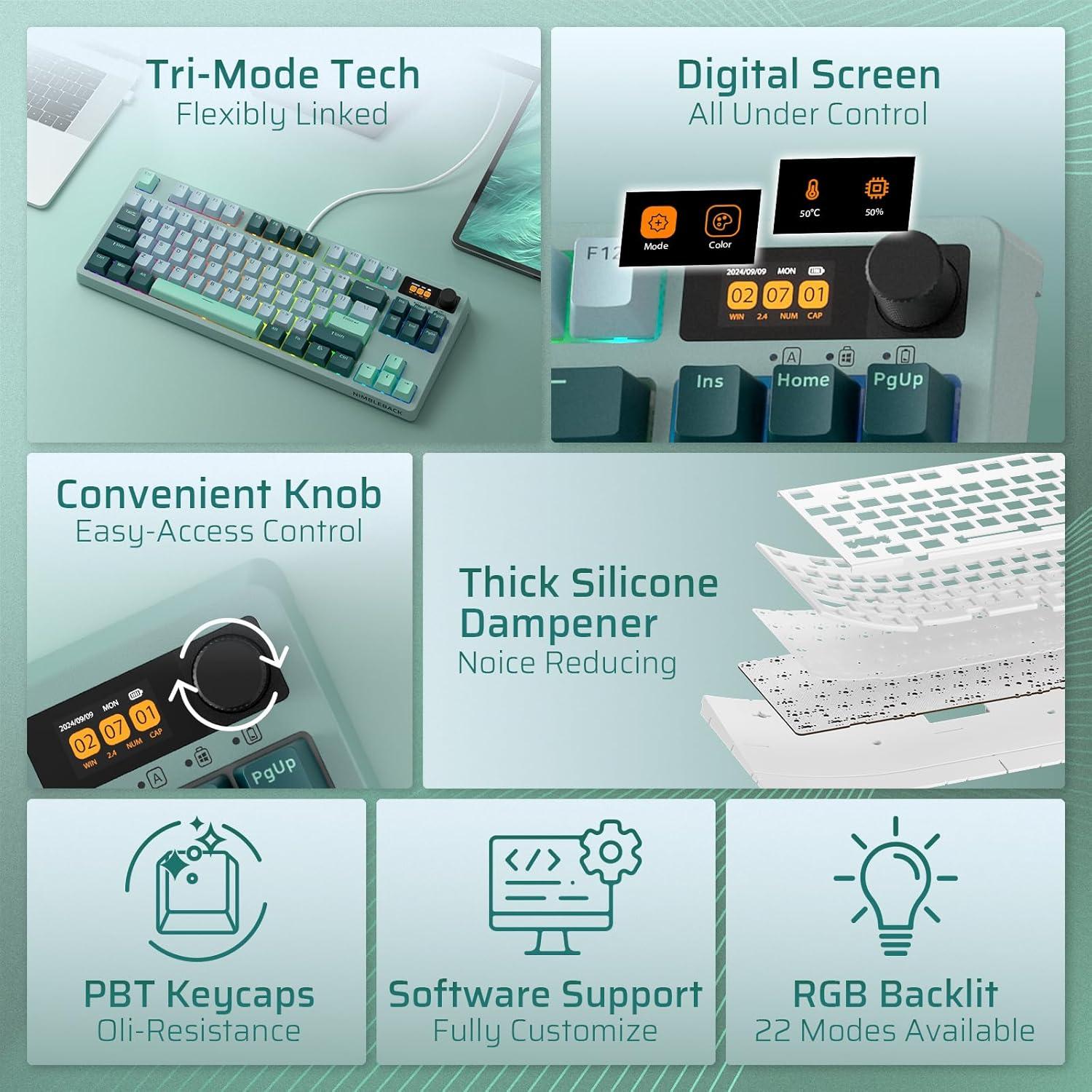 Teclado Mecánico Inalámbrico LTC NB841 PRO RGB 84 Teclas