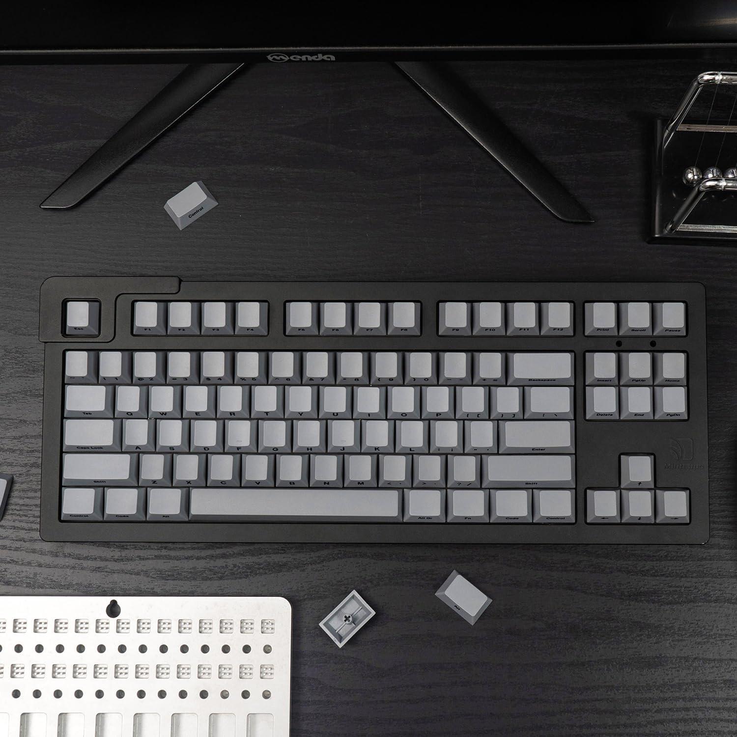Juego de Teclas Grises PBT Mintcaps 107 Teclas para Mecánicos